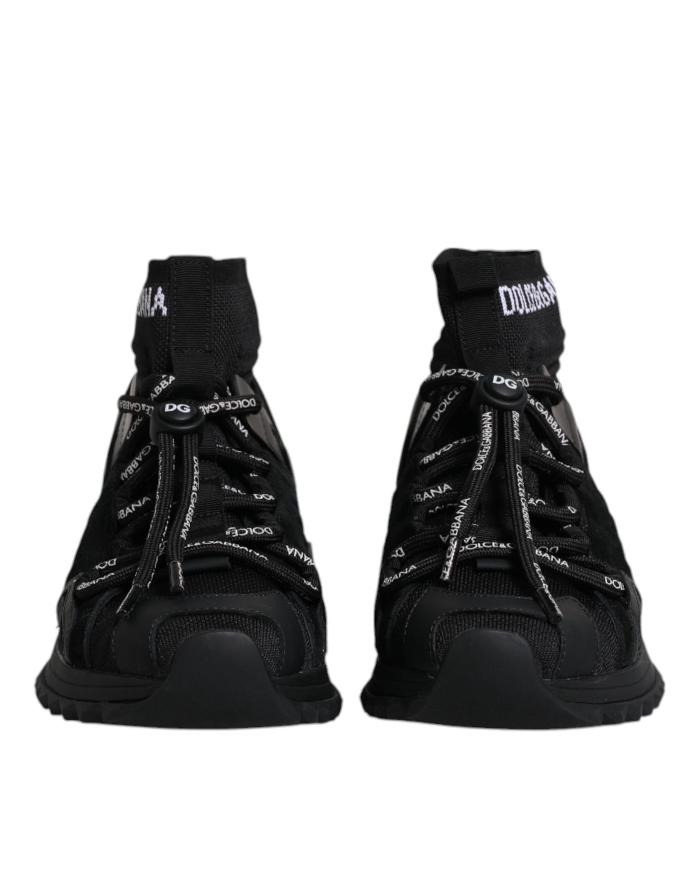 Dolce &amp; Gabbana Zwarte Sorrento Sokken Logo Sneakers Schoenen