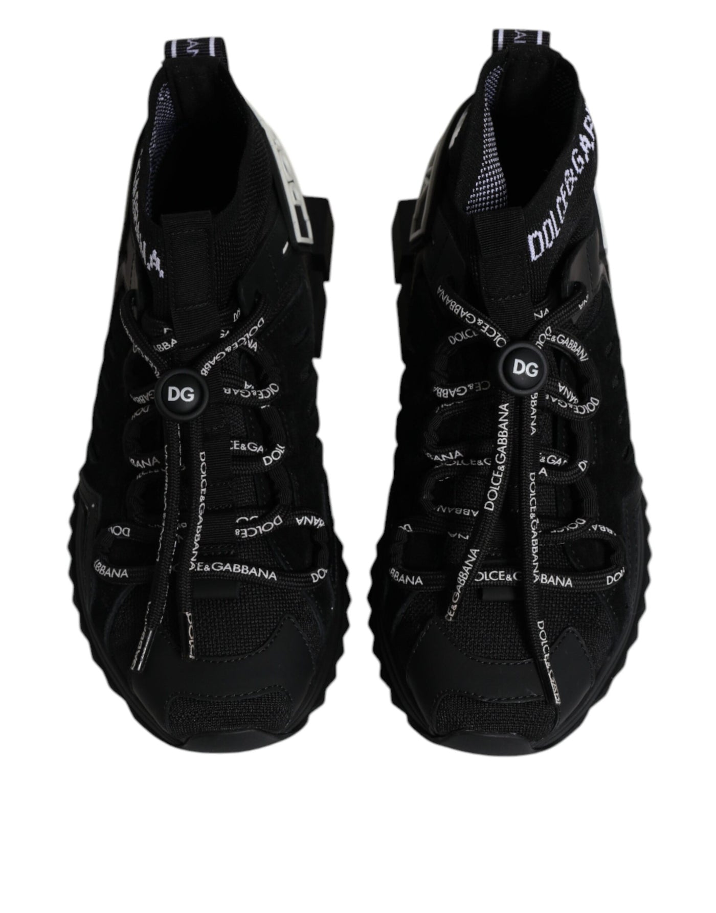 Dolce &amp; Gabbana Zwarte Sorrento Sokken Logo Sneakers Schoenen