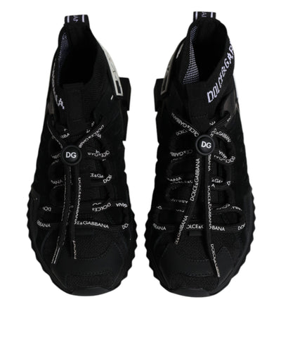 Dolce &amp; Gabbana Zwarte Sorrento Sokken Logo Sneakers Schoenen