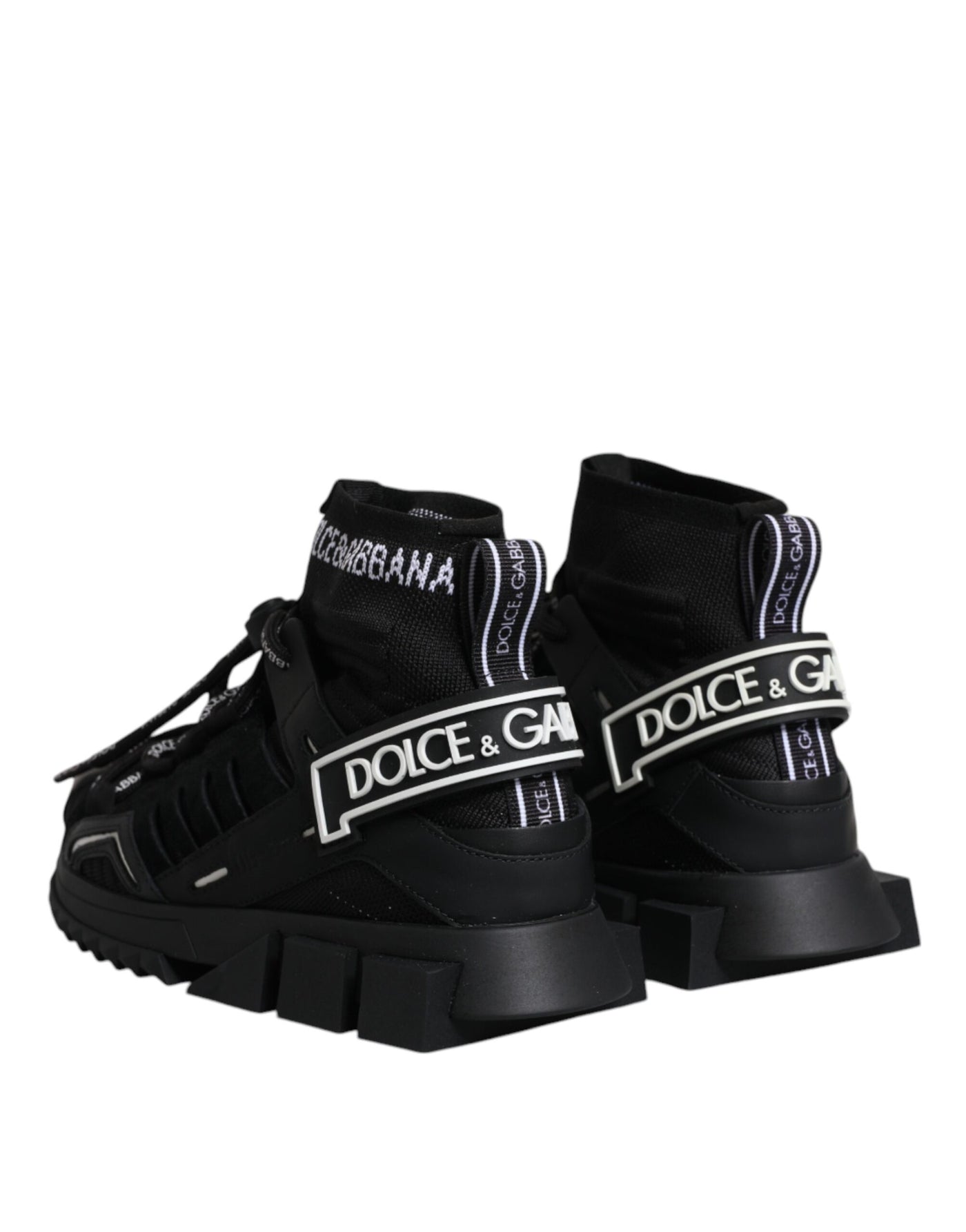 Dolce &amp; Gabbana Zwarte Sorrento Sokken Logo Sneakers Schoenen