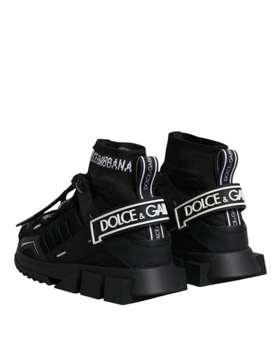 Dolce &amp; Gabbana Zwarte Sorrento Sokken Logo Sneakers Schoenen