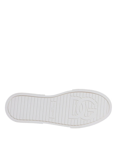Dolce &amp; Gabbana Blauw Wit Canvas Logo Lage Sneakers Schoenen