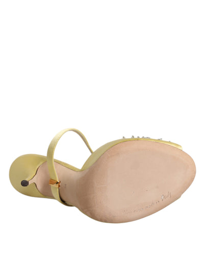 Dolce &amp; Gabbana Gele Kristallen Slides KEIRA Sandalen Schoenen