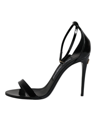 Dolce &amp; Gabbana Zwarte KEIRA Hakken Enkelband Sandalen Schoenen