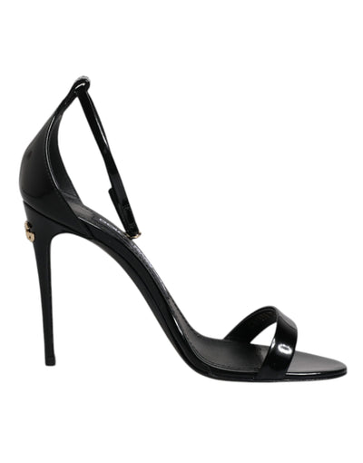 Dolce &amp; Gabbana Zwarte KEIRA Hakken Enkelband Sandalen Schoenen
