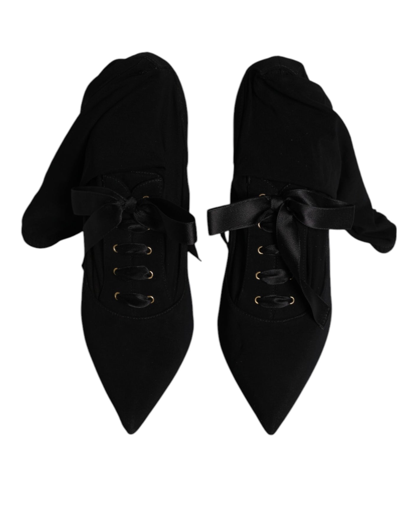 Bottes mi-mollet noires à talons aiguilles Dolce &amp; Gabbana