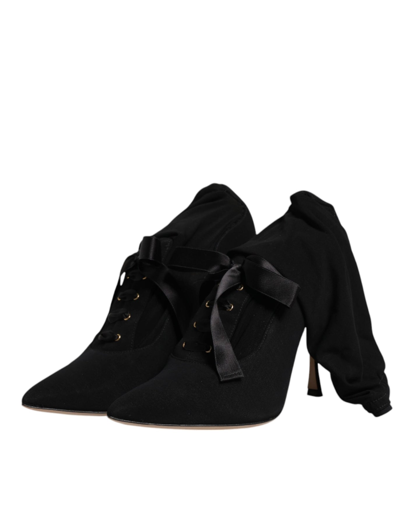 Bottes mi-mollet noires à talons aiguilles Dolce &amp; Gabbana