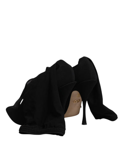 Bottes mi-mollet noires à talons aiguilles Dolce &amp; Gabbana