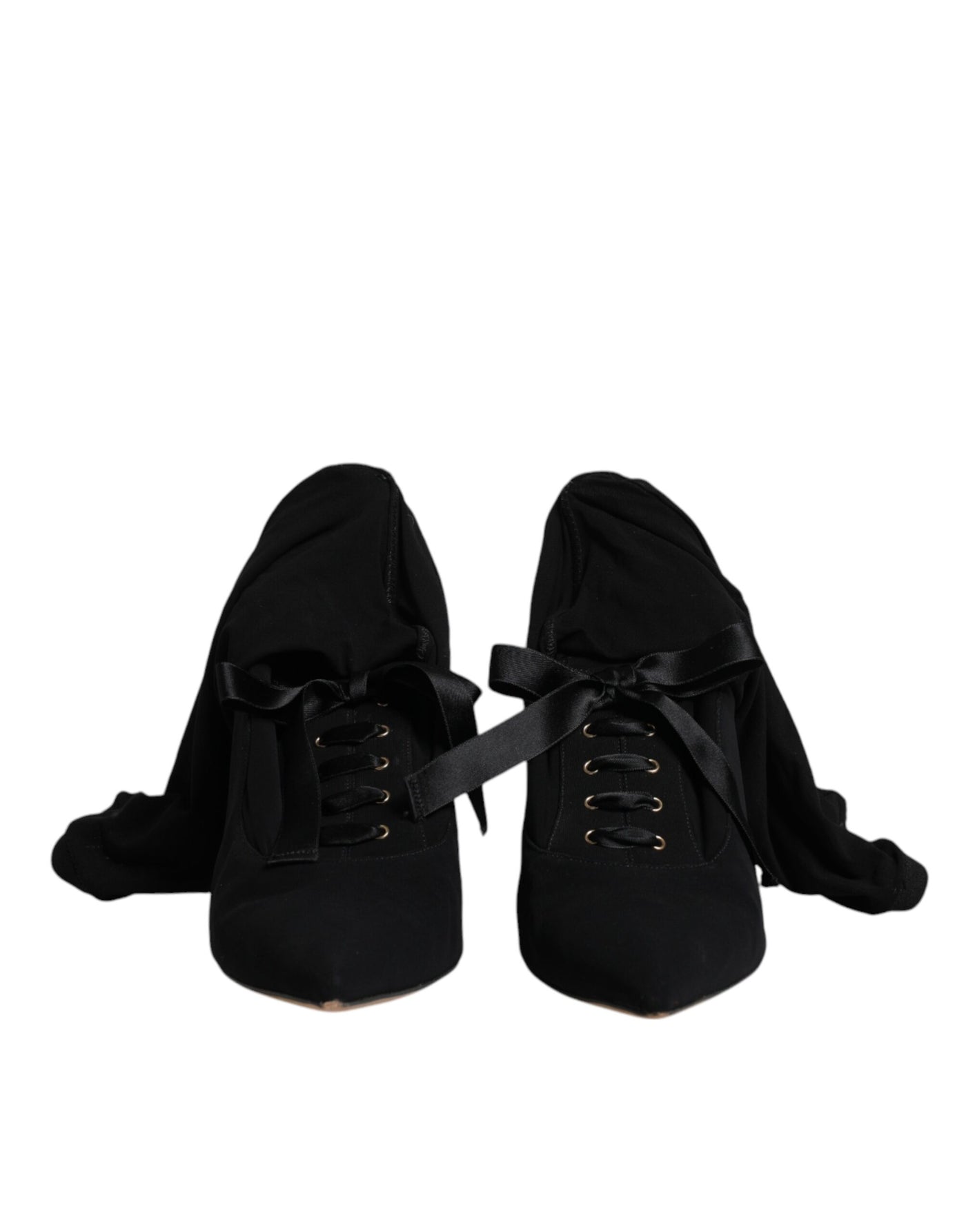 Bottes mi-mollet noires à talons aiguilles Dolce &amp; Gabbana