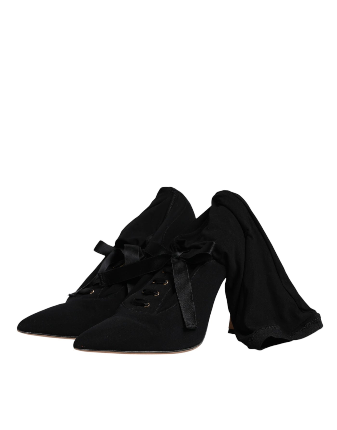 Bottes mi-mollet noires à talons aiguilles Dolce &amp; Gabbana