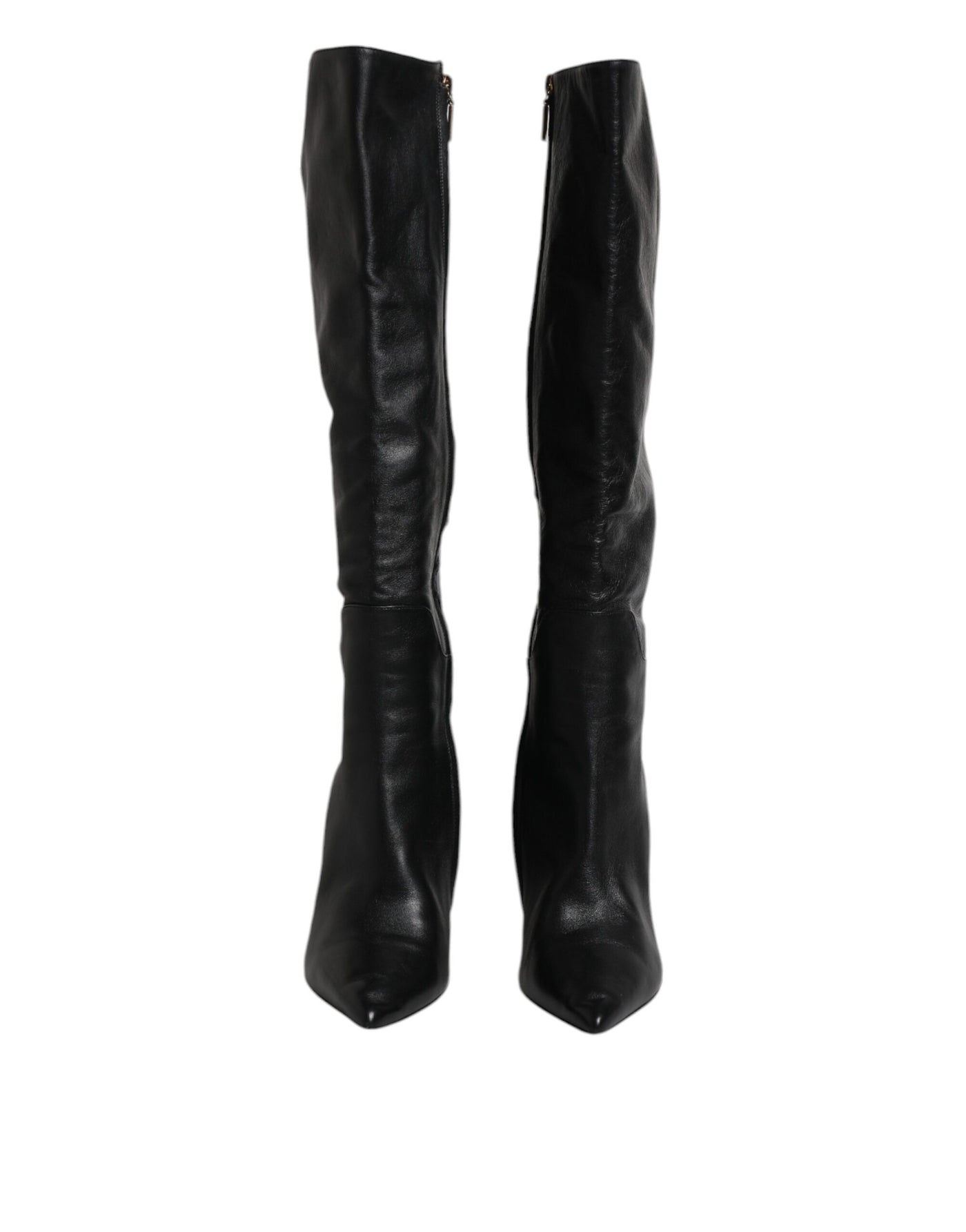 Bottes hautes en cuir noir Dolce &amp; Gabbana