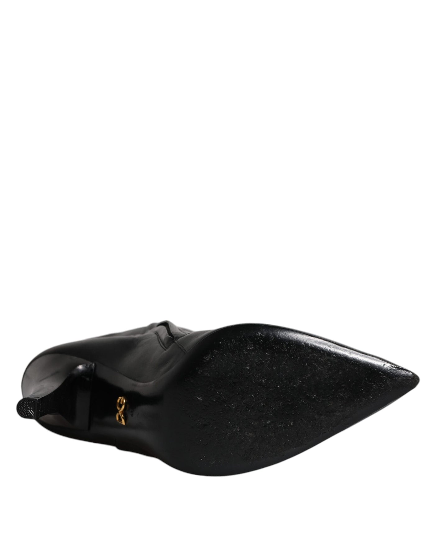 Bottes hautes en cuir noir Dolce &amp; Gabbana