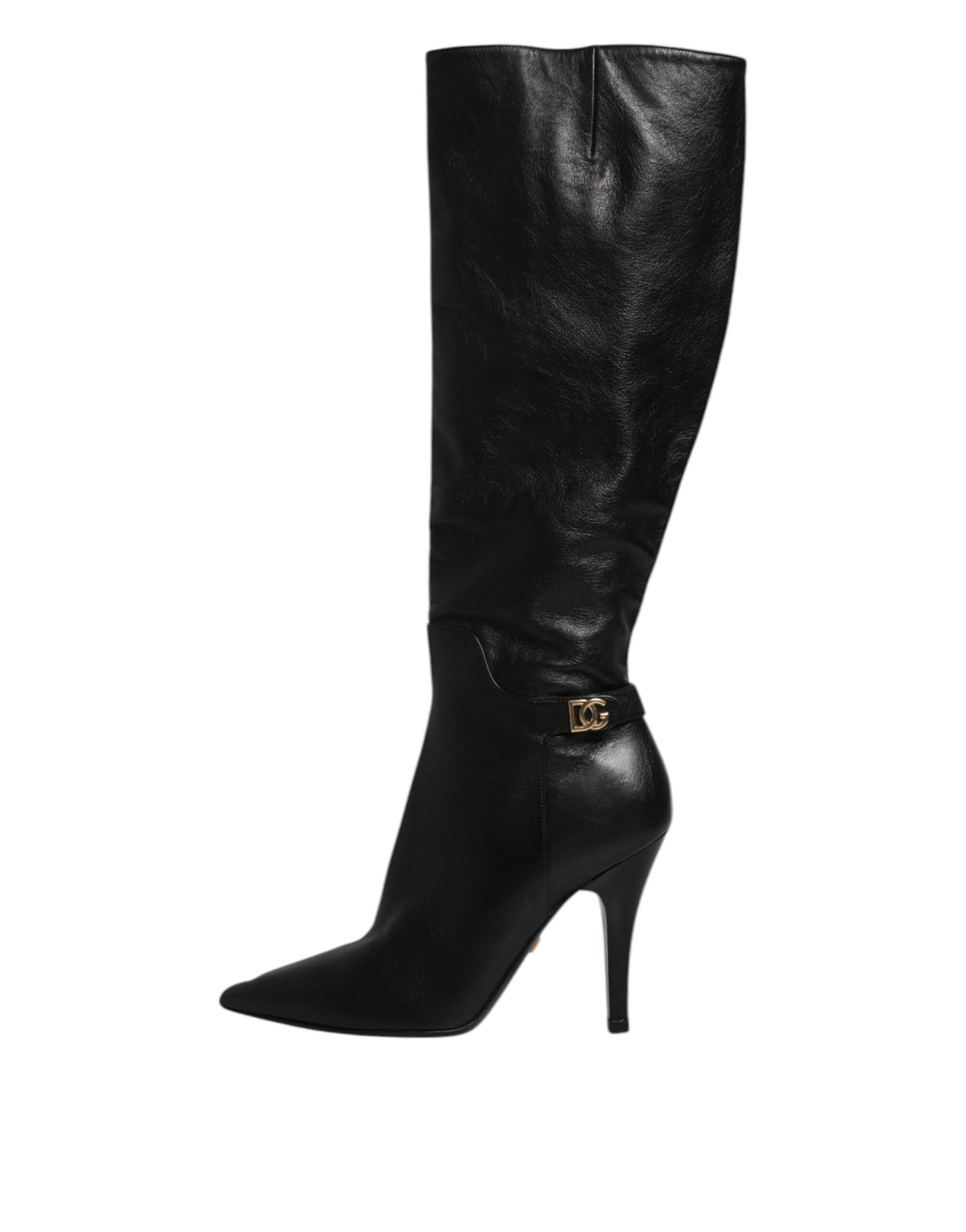 Bottes hautes en cuir noir Dolce &amp; Gabbana