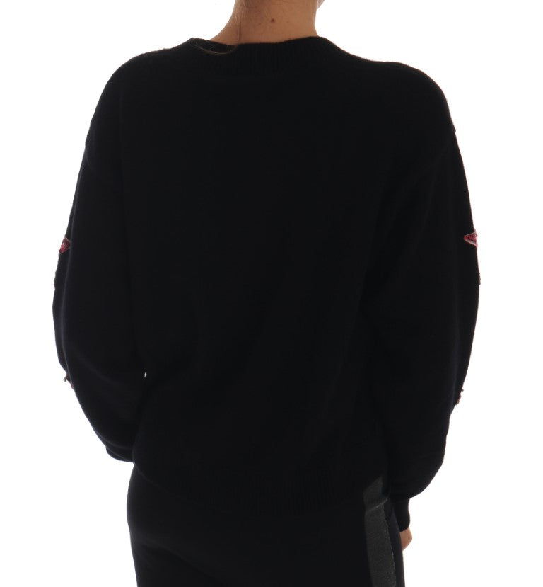 Pull en cachemire noir cristal Dolce &amp; Gabbana Fairy Tale