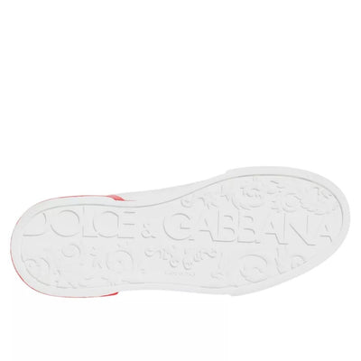 Dolce &amp; Gabbana Wit Rode Portofino Lage Sneakers Schoenen
