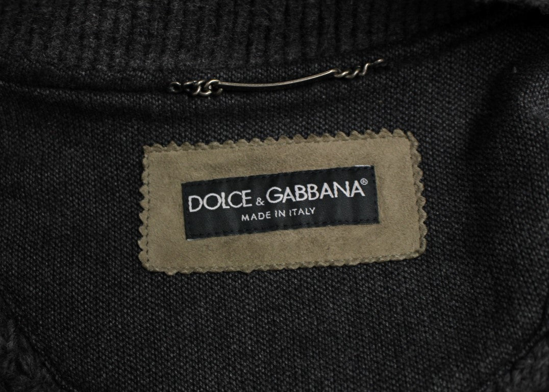 Dolce &amp; Gabbana Veste en cuir marron et gris