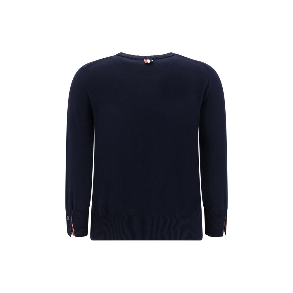 Pull ras du cou à bandes blanches Thom Browne