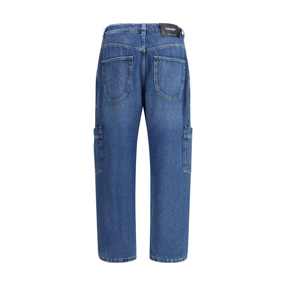 Jean cargo blanc cassé