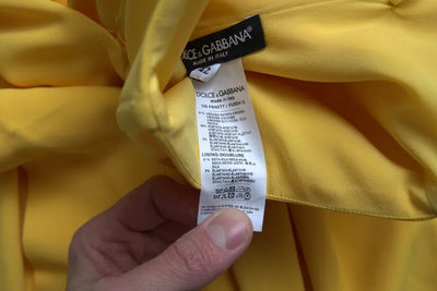 Dolce &amp; Gabbana gele midi-jurk met één schouder en zijsplit