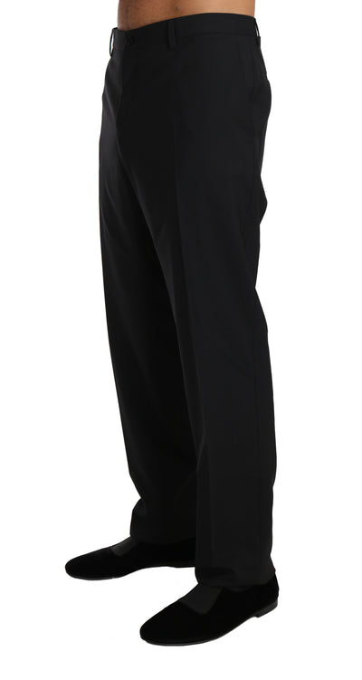 Dolce &amp; Gabbana Zwarte Wollen Stretch Formele Broek