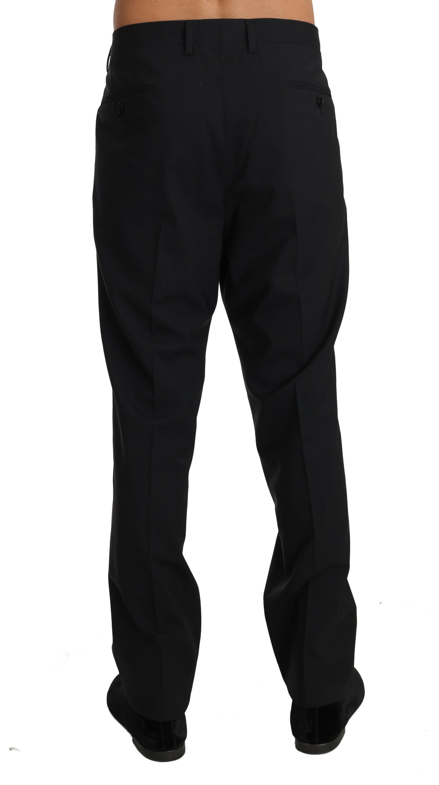 Dolce &amp; Gabbana Zwarte Wollen Stretch Formele Broek