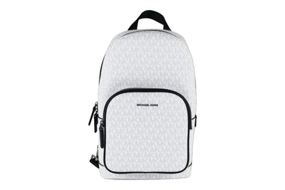 Sac à dos bandoulière Michael Kors Cooper Medium Signature en PVC blanc