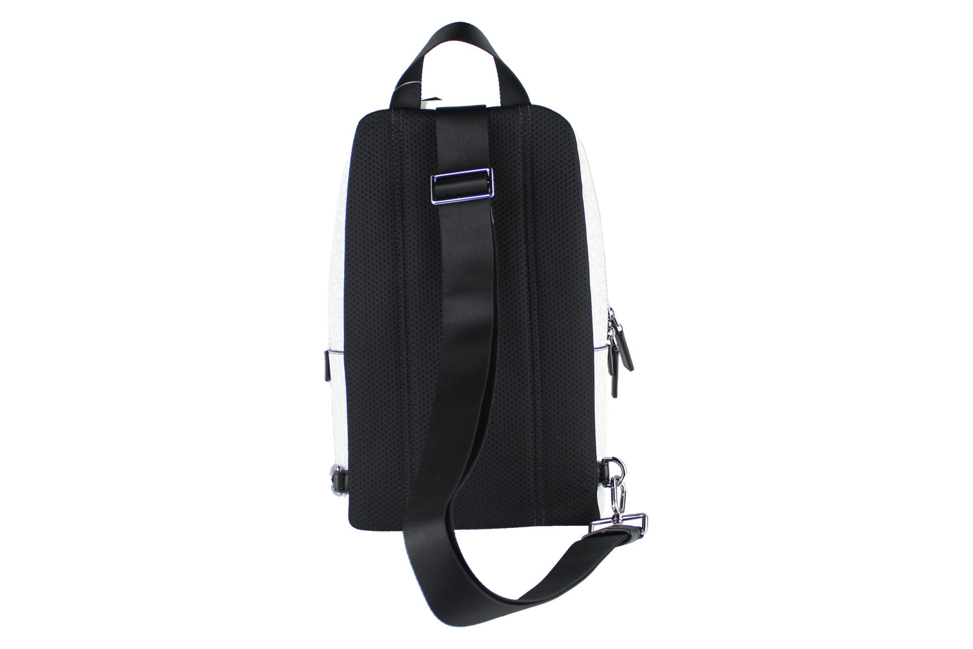 Sac à dos bandoulière Michael Kors Cooper Medium Signature en PVC blanc
