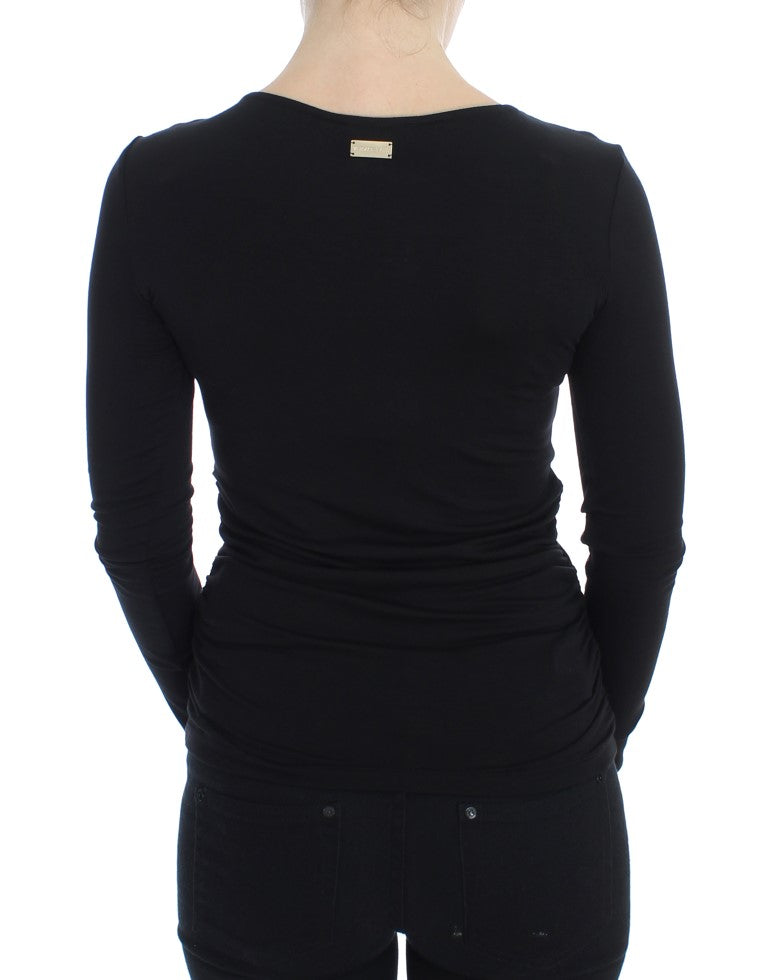 Pull à manches longues extensible noir Versace Jeans