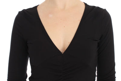 Pull à manches longues extensible noir Versace Jeans