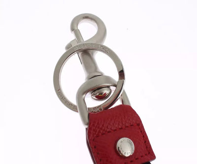 Dolce &amp; Gabbana Zilverbruine Raffia Leren Sluiting Zoeker Ketting Sleutelhanger