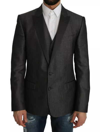 Dolce &amp; Gabbana Gris MARTINI 2 pièces Gilet Manteau Blazer