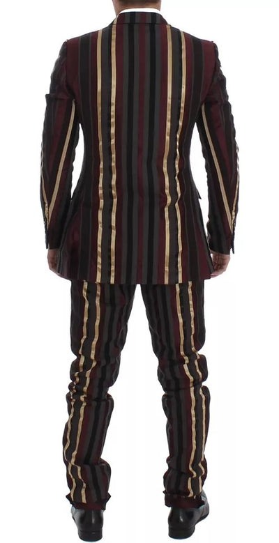 Costume 3 pièces slim fit à rayures multicolores Dolce &amp; Gabbana
