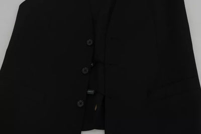 Gilet en laine noire avec logo Dolce &amp; Gabbana