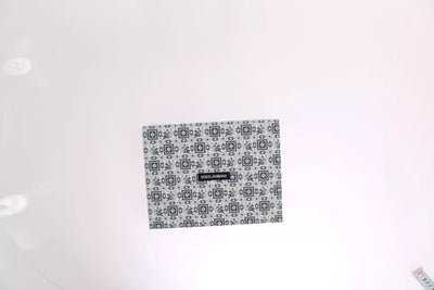 Coffret cadeau ceinture en cuir et nœud papillon en soie blanc et bleu Dolce &amp; Gabbana
