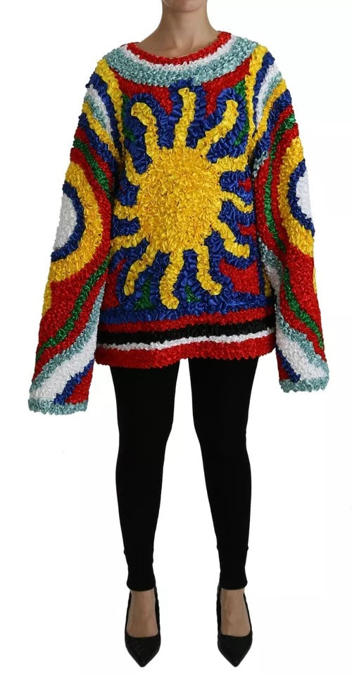 Pull chemisier à volants multicolores Dolce &amp; Gabbana