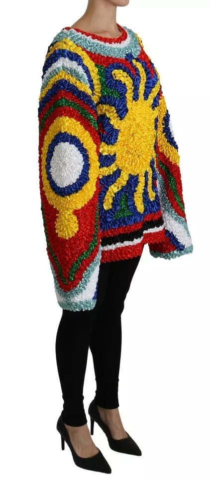 Pull chemisier à volants multicolores Dolce &amp; Gabbana
