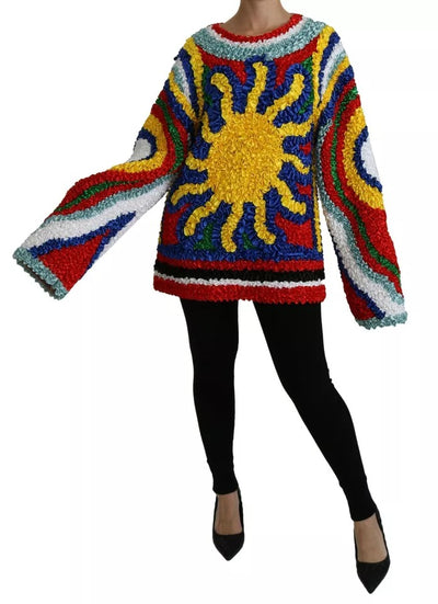 Pull chemisier à volants multicolores Dolce &amp; Gabbana