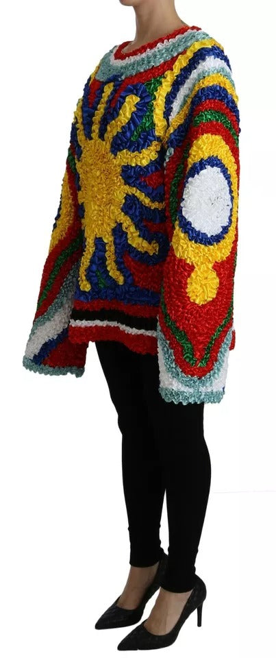 Pull chemisier à volants multicolores Dolce &amp; Gabbana