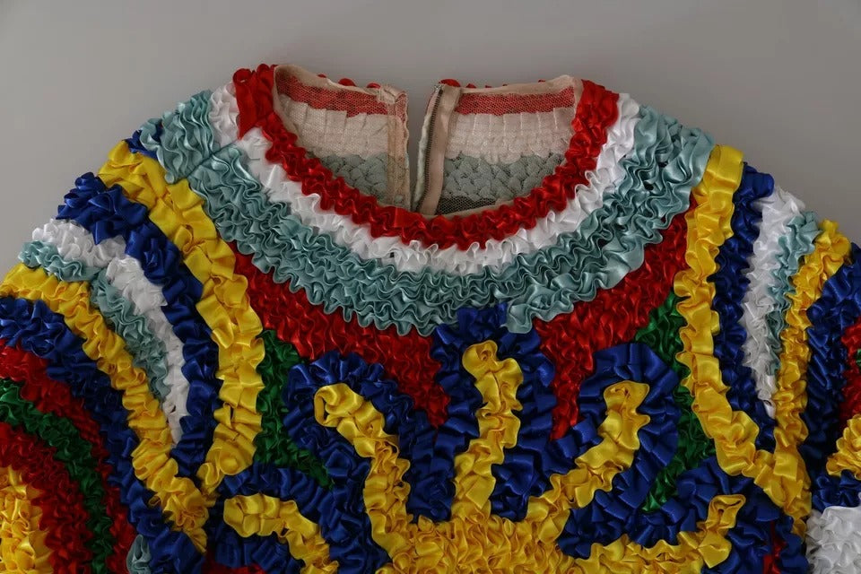 Pull chemisier à volants multicolores Dolce &amp; Gabbana