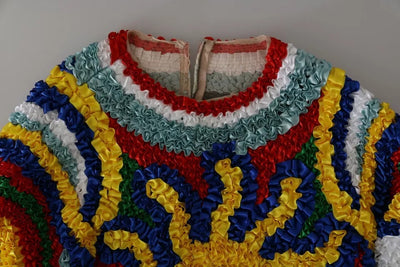 Pull chemisier à volants multicolores Dolce &amp; Gabbana