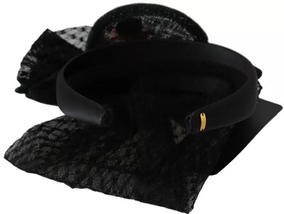 Dolce &amp; Gabbana Rode Zwarte Robot Helder Kristal Hoofdband Tiara Diadeem