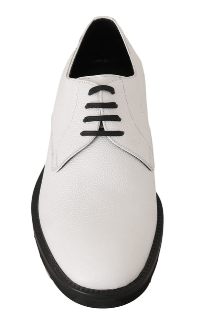 Dolce &amp; Gabbana Witte Leren Derby Dress Formele Schoenen
