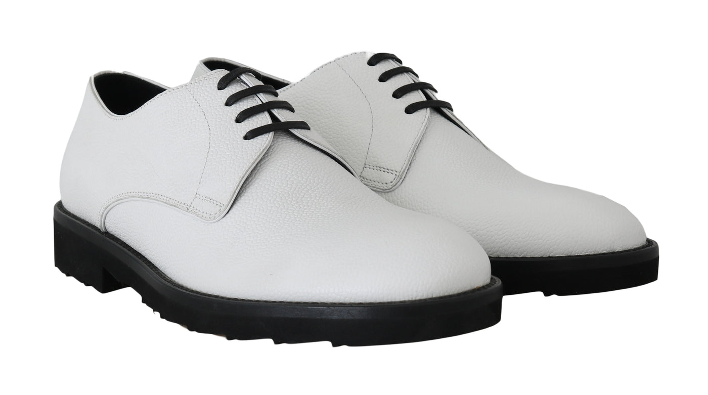 Dolce &amp; Gabbana Witte Leren Derby Dress Formele Schoenen
