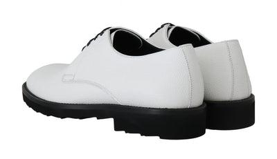 Dolce &amp; Gabbana Witte Leren Derby Dress Formele Schoenen