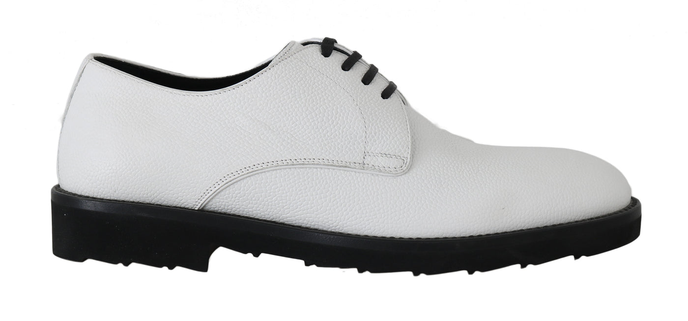 Dolce &amp; Gabbana Witte Leren Derby Dress Formele Schoenen
