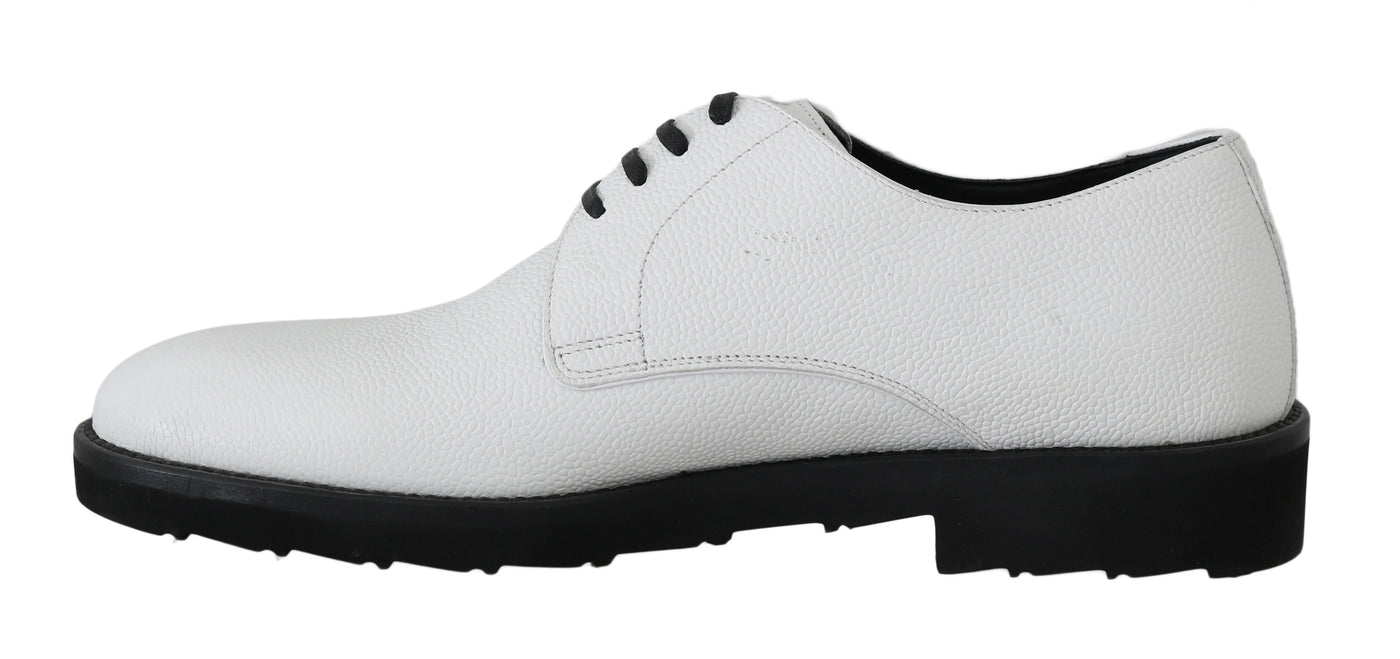 Dolce &amp; Gabbana Witte Leren Derby Dress Formele Schoenen