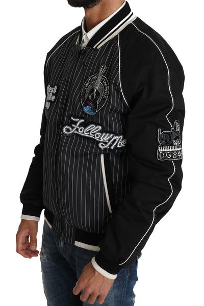 Veste noire à paillettes et perles Dolce &amp; Gabbana DD58 SG62