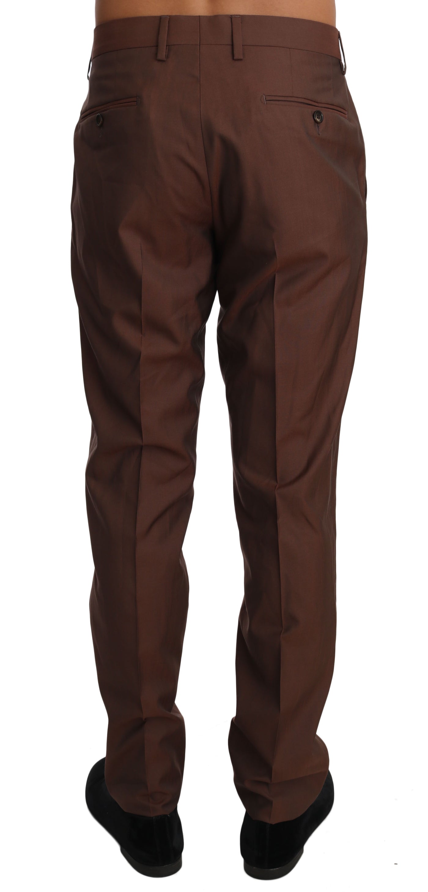 Dolce &amp; Gabbana Bruine Wol Zijden Formele Broek