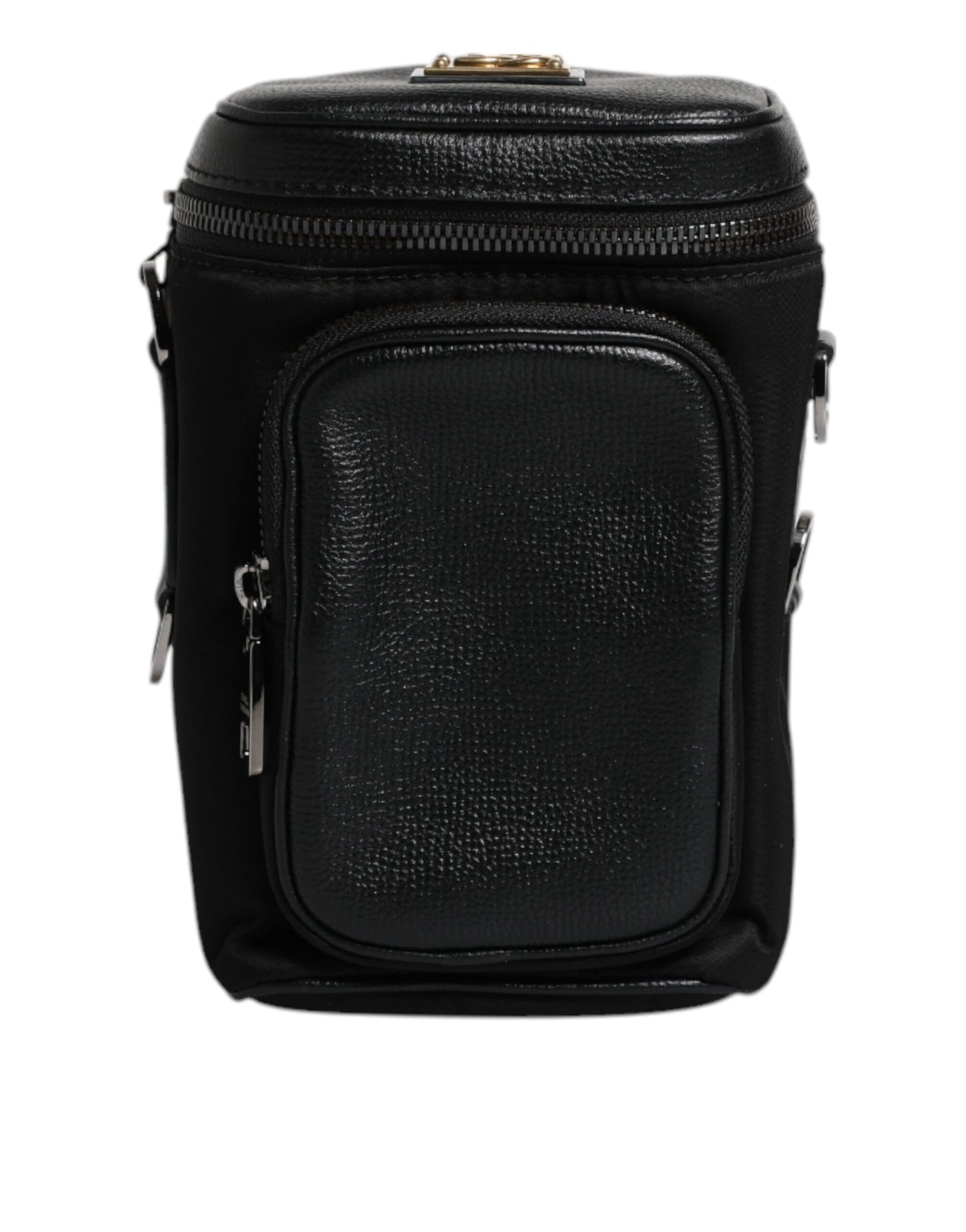 Dolce &amp; Gabbana Zwarte Leren Logo Portemonnee Crossbody Cameratas