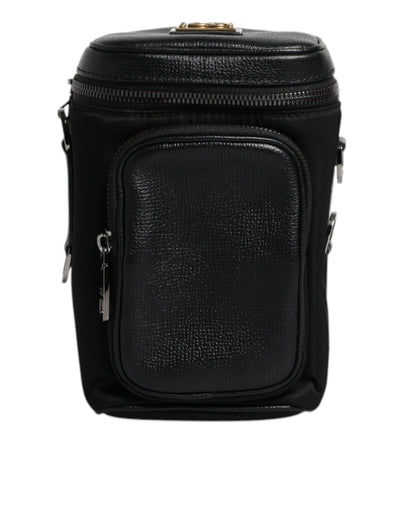 Dolce &amp; Gabbana Zwarte Leren Logo Portemonnee Crossbody Cameratas